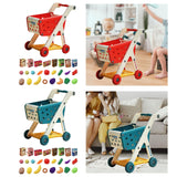 Maxbell Kids Shopping Cart Trolley Set with Pretend Play Accessory Desk Storage Toys Red