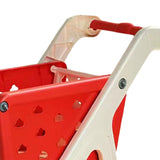 Maxbell Kids Shopping Cart Trolley Set with Pretend Play Accessory Desk Storage Toys Red