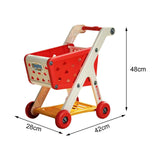 Maxbell Kids Shopping Cart Trolley Set with Pretend Play Accessory Desk Storage Toys Red