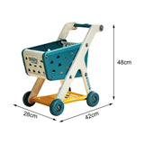 Maxbell Kids Shopping Cart Trolley Set with Pretend Play Accessory Desk Storage Toys Blue