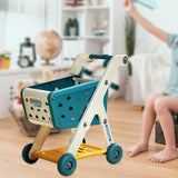 Maxbell Kids Shopping Cart Trolley Set with Pretend Play Accessory Desk Storage Toys Blue
