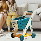 Maxbell Kids Shopping Cart Trolley Set with Pretend Play Accessory Desk Storage Toys Blue