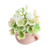 Maxbell 5xMiniature Potted Plant 1/12 Bedroom Artificial Flower Model Scenery Supplies