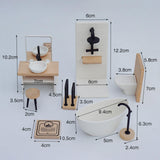Maxbell 1:12 Scale Dollhouse Bathroom Set Tub Toilet Model Pretend Toys for Children