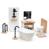 Maxbell 1:12 Scale Dollhouse Bathroom Set Tub Toilet Model Pretend Toys for Children