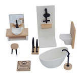 Maxbell 1:12 Scale Dollhouse Bathroom Set Tub Toilet Model Pretend Toys for Children
