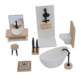 Maxbell 1:12 Scale Dollhouse Bathroom Set Tub Toilet Model Pretend Toys for Children
