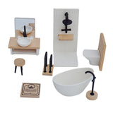 Maxbell 1:12 Scale Dollhouse Bathroom Set Tub Toilet Model Pretend Toys for Children
