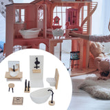 Maxbell 1:12 Scale Dollhouse Bathroom Set Tub Toilet Model Pretend Toys for Children
