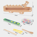Maxbell Crocodile Clip Bead Toy Wooden Beads Game for Girls Boys 3 4 5 Year Old Kids