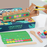 Maxbell Crocodile Clip Bead Toy Wooden Beads Game for Girls Boys 3 4 5 Year Old Kids