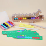 Maxbell Crocodile Clip Bead Toy Wooden Beads Game for Girls Boys 3 4 5 Year Old Kids