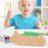 Maxbell Crocodile Clip Bead Toy Wooden Beads Game for Girls Boys 3 4 5 Year Old Kids