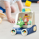 Maxbell Shooting Toys for Kids Early Education Toy with 20 Marbles Dinosaur Launcher blue