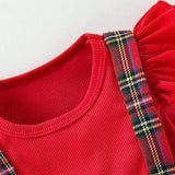 Maxbell Baby Girl Dress with Bow Headband Party Dresses Cute Puff Sleeve Plaid Dress