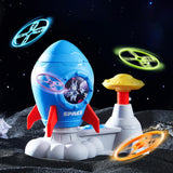 Maxbell Flying Disc Launcher Toy Outdoor Toy for Indoor Outdoor Garden Birthday Gift Red