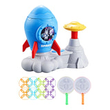 Maxbell Flying Disc Launcher Toy Outdoor Toy for Indoor Outdoor Garden Birthday Gift Blue