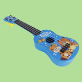 Maxbell Children Guitar Musical Toy Cartoon Animal Small Ukulele for Beginner Babies Blue