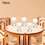 Maxbell 10x 1/12 Scale Dollhouse Wine Cups Life Scene for Dollhouse Bars Living Room