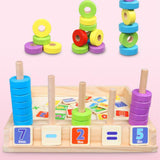 Maxbell Montessori Math Manipulatives Toys Wooden Number Counting Block for Toddlers