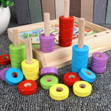 Maxbell Montessori Math Manipulatives Toys Wooden Number Counting Block for Toddlers