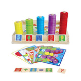 Maxbell Montessori Math Manipulatives Toys Wooden Number Counting Block for Toddlers