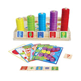 Maxbell Montessori Math Manipulatives Toys Wooden Number Counting Block for Toddlers