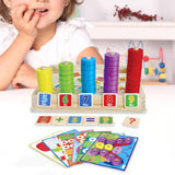 Maxbell Montessori Math Manipulatives Toys Wooden Number Counting Block for Toddlers