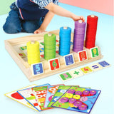 Maxbell Montessori Math Manipulatives Toys Wooden Number Counting Block for Toddlers