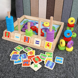 Maxbell Montessori Math Manipulatives Toys Wooden Number Counting Block for Toddlers