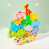 Maxbell Balance Block Game Table Game Early Education Toys for Family Wooden Stacker