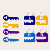 Maxbell Learning Lock Toys Alphabet and Arithmetic Math Cards Game for Children Kids Alphabet