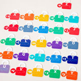 Maxbell Learning Lock Toys Alphabet and Arithmetic Math Cards Game for Children Kids Alphabet