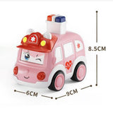 Maxbell Press and Go Car Durable Cute Vehicles Toys for Kindergarten Kids Preschool ambulance