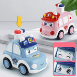 Maxbell Press and Go Car Durable Cute Vehicles Toys for Kindergarten Kids Preschool ambulance