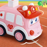 Maxbell Press and Go Car Durable Cute Vehicles Toys for Kindergarten Kids Preschool ambulance