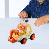 Maxbell Press and Go Car Durable Cute Vehicles Toys for Kindergarten Kids Preschool engineering car
