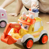 Maxbell Press and Go Car Durable Cute Vehicles Toys for Kindergarten Kids Preschool engineering car