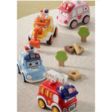 Maxbell Press and Go Car Durable Cute Vehicles Toys for Kindergarten Kids Preschool fire truck
