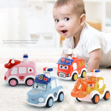 Maxbell Press and Go Car Durable Cute Vehicles Toys for Kindergarten Kids Preschool fire truck