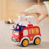 Maxbell Press and Go Car Durable Cute Vehicles Toys for Kindergarten Kids Preschool fire truck