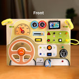 Maxbell Montessori Busy Board Kids Sensory Toys Cognition Game Analog Steering Wheel
