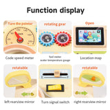 Maxbell Montessori Busy Board Kids Sensory Toys Cognition Game Analog Steering Wheel