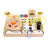 Maxbell Montessori Busy Board Kids Sensory Toys Cognition Game Analog Steering Wheel