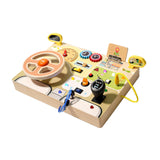 Maxbell Montessori Busy Board Kids Sensory Toys Cognition Game Analog Steering Wheel