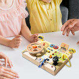 Maxbell Montessori Busy Board Kids Sensory Toys Cognition Game Analog Steering Wheel