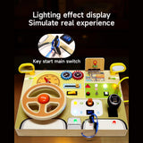 Maxbell Montessori Busy Board Kids Sensory Toys Cognition Game Analog Steering Wheel