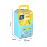 Maxbell Electronic Fingerprint ATM Piggy Bank Password ATM Machine for Children Kids Blue