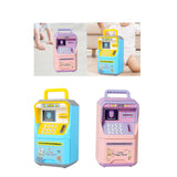 Maxbell Electronic Fingerprint ATM Piggy Bank Password ATM Machine for Children Kids Blue