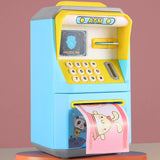 Maxbell Electronic Fingerprint ATM Piggy Bank Password ATM Machine for Children Kids Blue